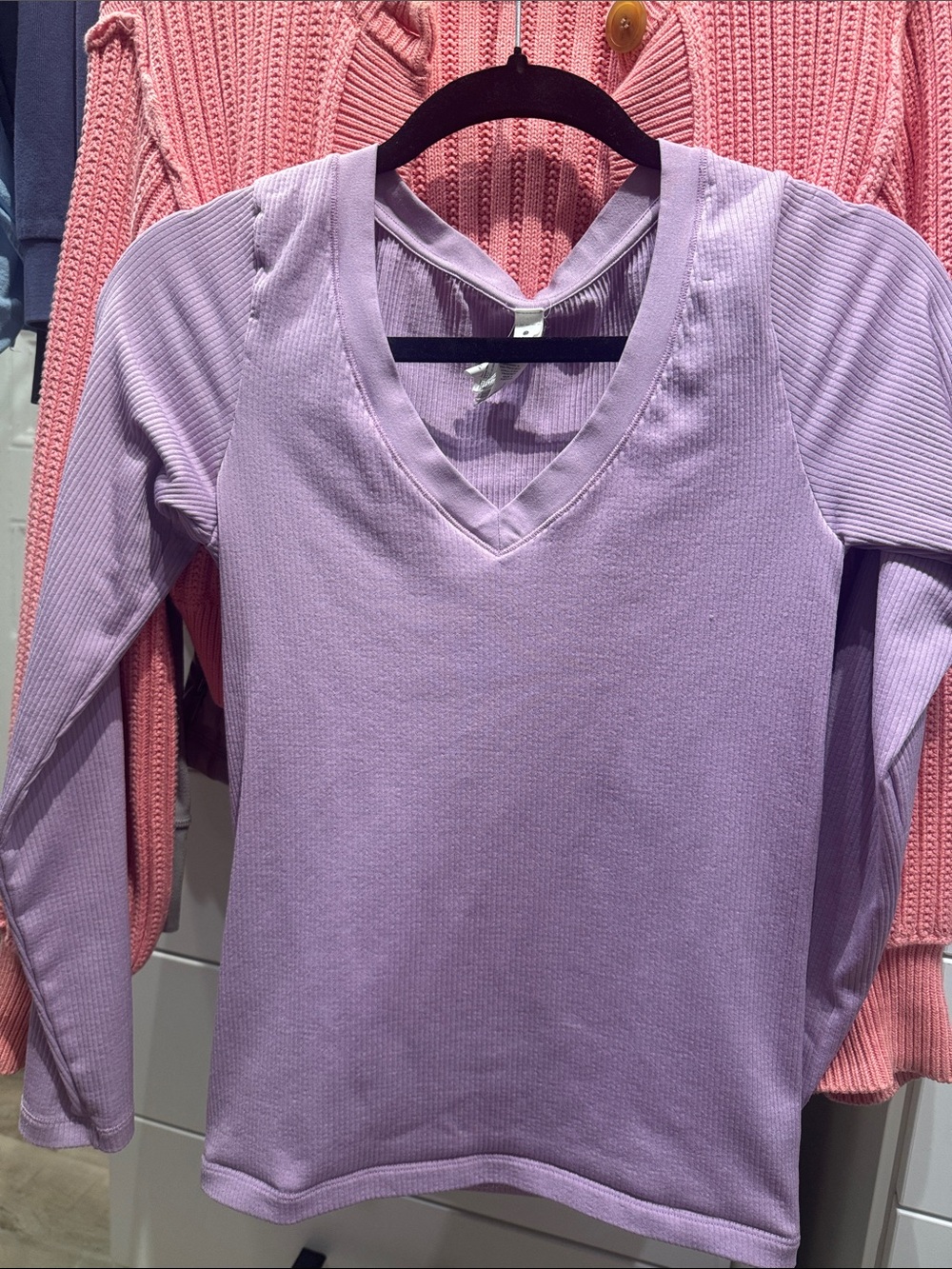 Athleta Lilac V-Neck Long Sleeve Top